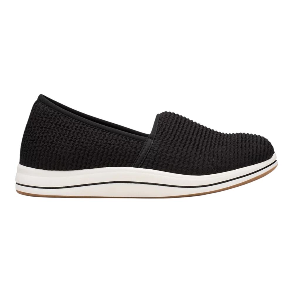 Clarks Women's Cloudsteppers Breeze Stretch Slip On Comfort Shoes Black Size 8 - Picture 2 of 5